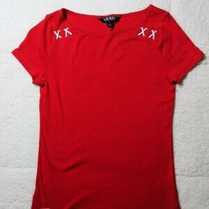 Lauren Ralph Lauren Red Shirt w/White X Ties Small
